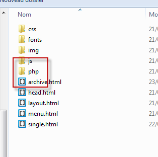 The mysterious theme's PHP folder.