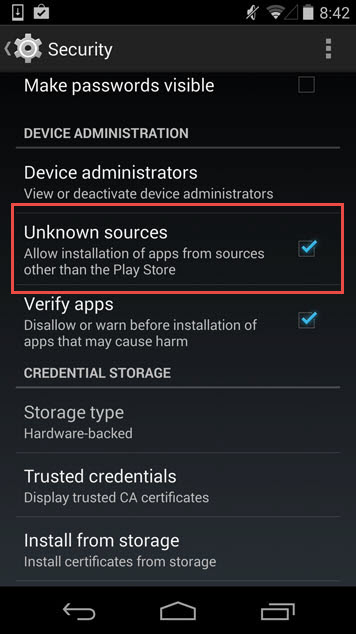 Android Security Panel