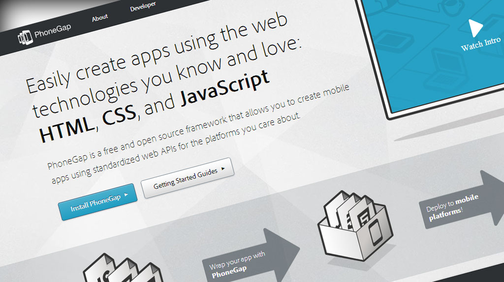 PhoneGap Website screenshot