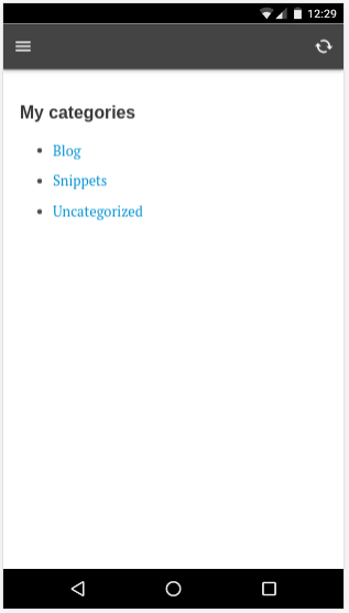 "My categories" term list screen